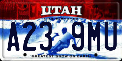 UT license plate A239MU