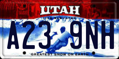 UT license plate A239NH
