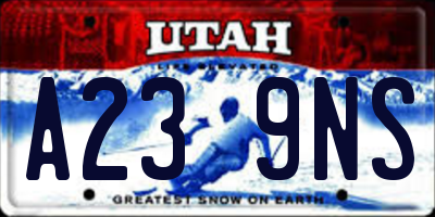 UT license plate A239NS