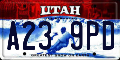 UT license plate A239PD