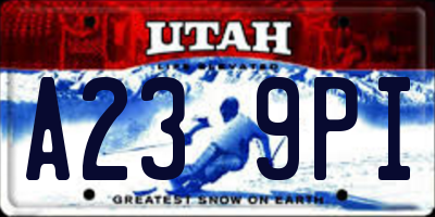 UT license plate A239PI