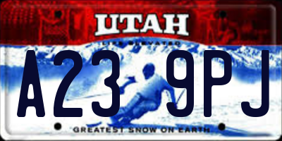 UT license plate A239PJ
