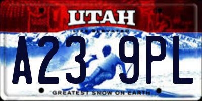 UT license plate A239PL