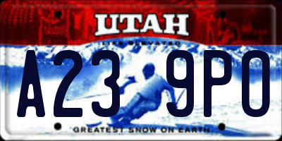 UT license plate A239PO