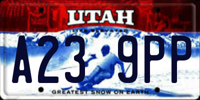 UT license plate A239PP
