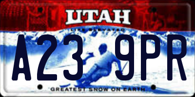 UT license plate A239PR