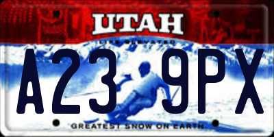 UT license plate A239PX