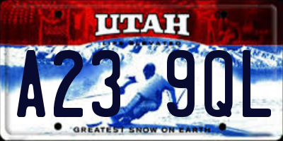 UT license plate A239QL