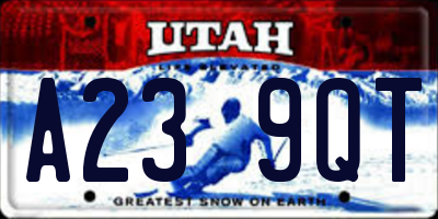 UT license plate A239QT
