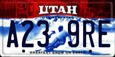 UT license plate A239RE