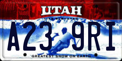 UT license plate A239RI