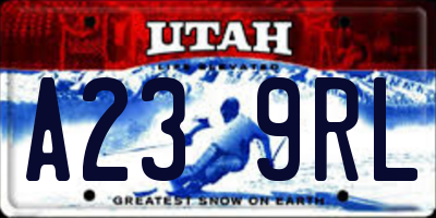 UT license plate A239RL