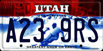 UT license plate A239RS