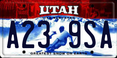 UT license plate A239SA