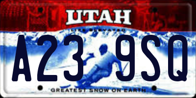 UT license plate A239SQ