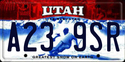 UT license plate A239SR