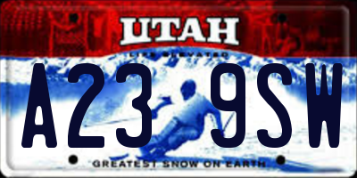 UT license plate A239SW