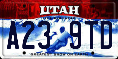 UT license plate A239TD