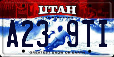 UT license plate A239TI