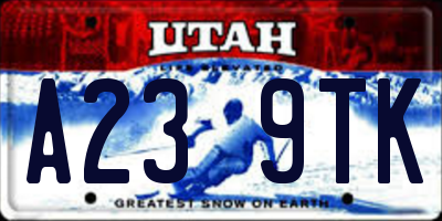 UT license plate A239TK