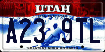 UT license plate A239TL