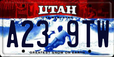 UT license plate A239TW