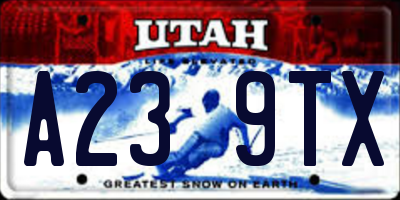 UT license plate A239TX