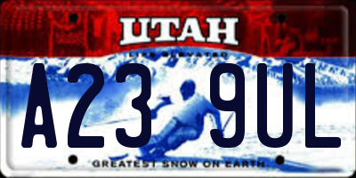 UT license plate A239UL