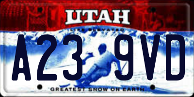 UT license plate A239VD
