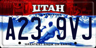 UT license plate A239VJ