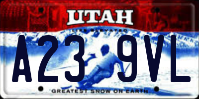 UT license plate A239VL