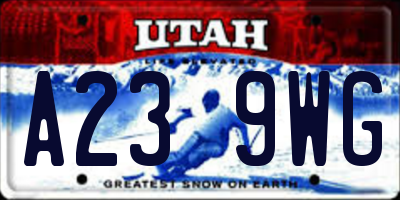 UT license plate A239WG