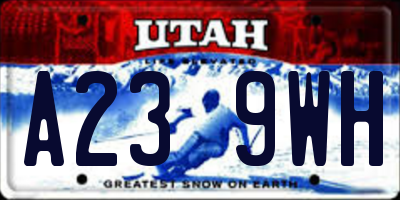 UT license plate A239WH