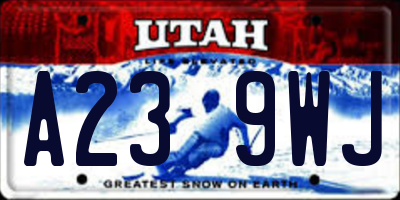 UT license plate A239WJ