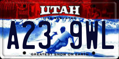 UT license plate A239WL