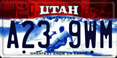 UT license plate A239WM