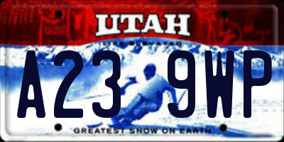 UT license plate A239WP