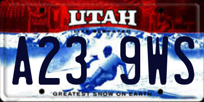UT license plate A239WS