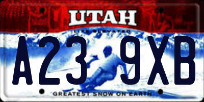 UT license plate A239XB