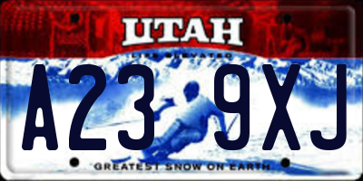 UT license plate A239XJ