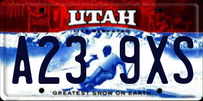 UT license plate A239XS