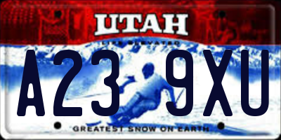 UT license plate A239XU