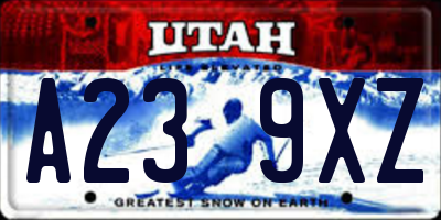 UT license plate A239XZ