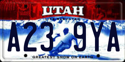 UT license plate A239YA