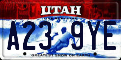 UT license plate A239YE