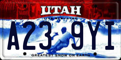 UT license plate A239YI
