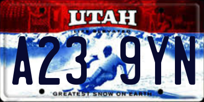 UT license plate A239YN