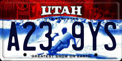 UT license plate A239YS