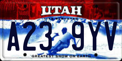 UT license plate A239YV