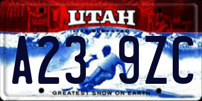 UT license plate A239ZC